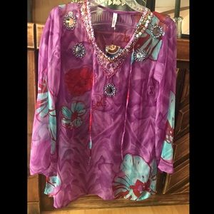 NWT embellished boho coverup